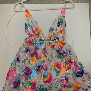 Sexy backless sequined party dress